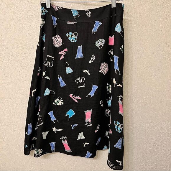 Liz Claiborne Black Girlcore Midi Skirt size 8 - Picture 2 of 3